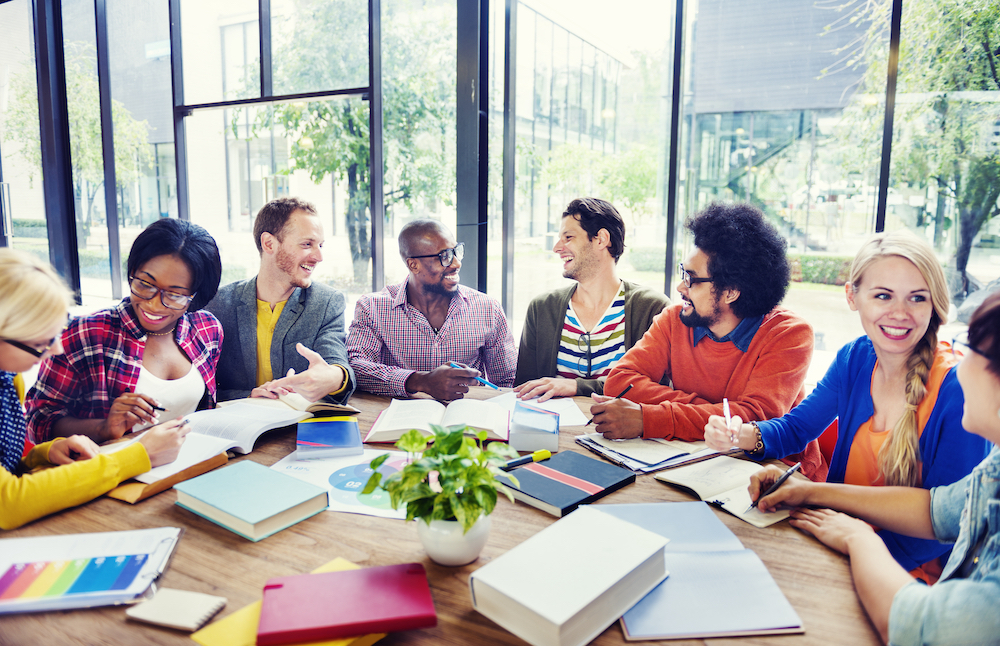 multi ethnic people working together